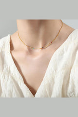 Buy 18K Gold-Plated Oil Drip Bead Necklace On Sale - Daily Fashion