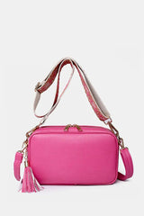 Tassel PU Leather Crossbody Bag - Deep Rose - Daily Fashion