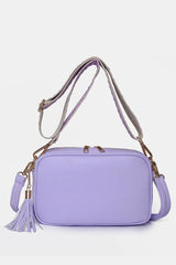 Tassel PU Leather Crossbody Bag - Lavender - Daily Fashion