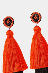 Baeds Detail Triple Layered Tassel Earrings on Sale - Daily Fashion