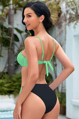 Get Summer Ready with a Chic Contrast Tie Back Bikini Set - Daily Fashion